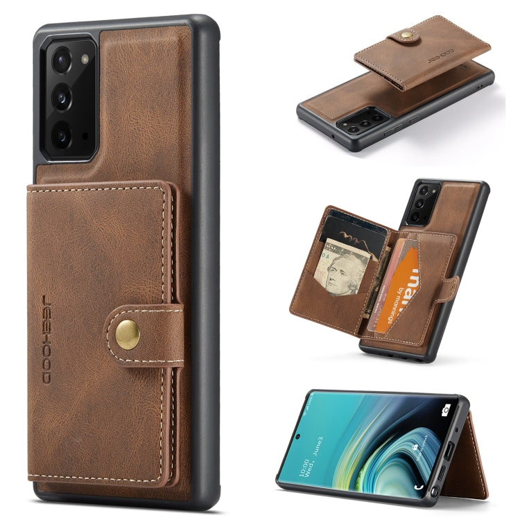 For Samsung Galaxy Note20 JEEHOOD Retro Magnetic Detachable Protective Case with Wallet & Card Slot & Holder