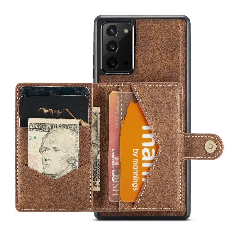 For Samsung Galaxy Note20 JEEHOOD Retro Magnetic Detachable Protective Case with Wallet & Card Slot & Holder