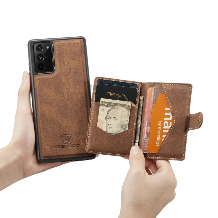 For Samsung Galaxy Note20 JEEHOOD Retro Magnetic Detachable Protective Case with Wallet & Card Slot & Holder