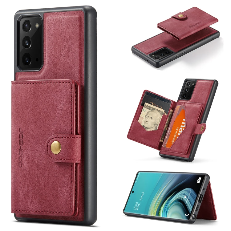 For Samsung Galaxy Note20 JEEHOOD Retro Magnetic Detachable Protective Case with Wallet & Card Slot & Holder