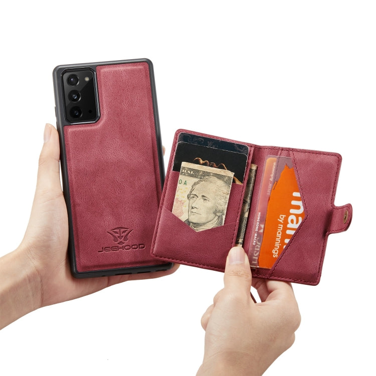 For Samsung Galaxy Note20 JEEHOOD Retro Magnetic Detachable Protective Case with Wallet & Card Slot & Holder