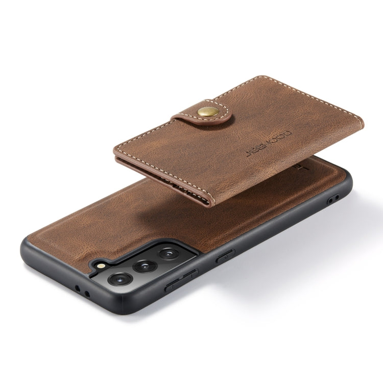 For Samsung Galaxy S21 5G JEEHOOD Retro Magnetic Detachable Protective Case with Wallet & Card Slot & Holder