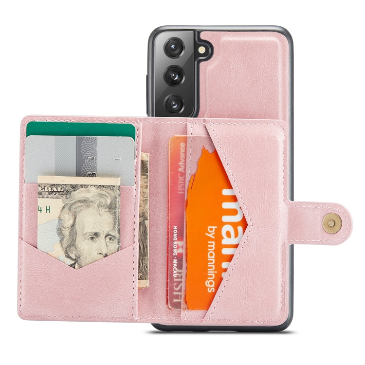 For Samsung Galaxy S21 5G JEEHOOD Retro Magnetic Detachable Protective Case with Wallet & Card Slot & Holder