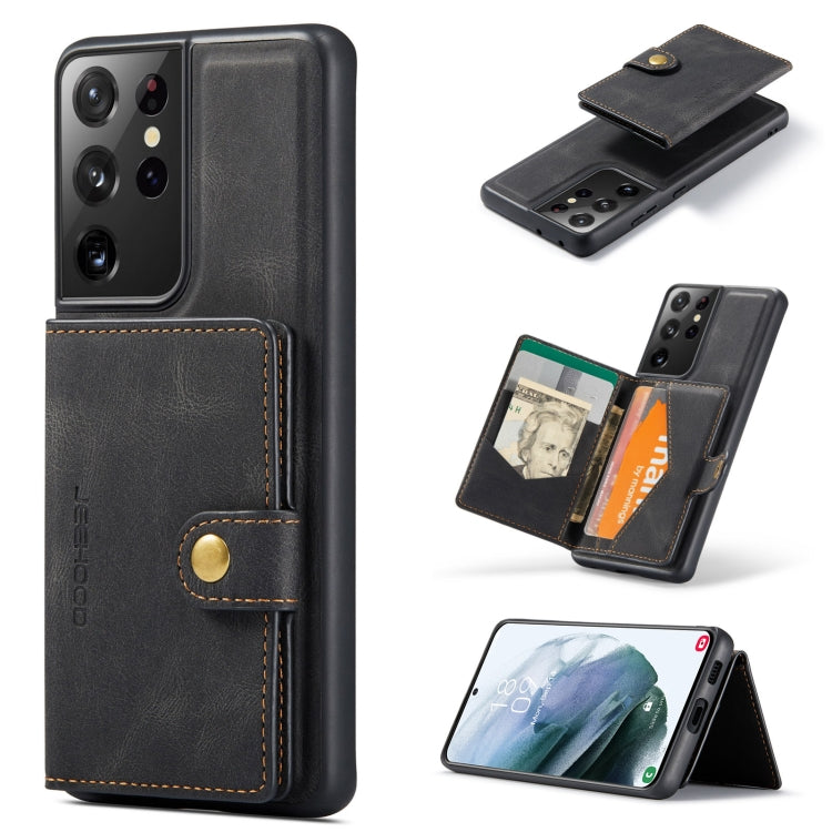 For Samsung Galaxy S21 Ultra 5G JEEHOOD Retro Magnetic Detachable Protective Case with Wallet & Card Slot & Holder