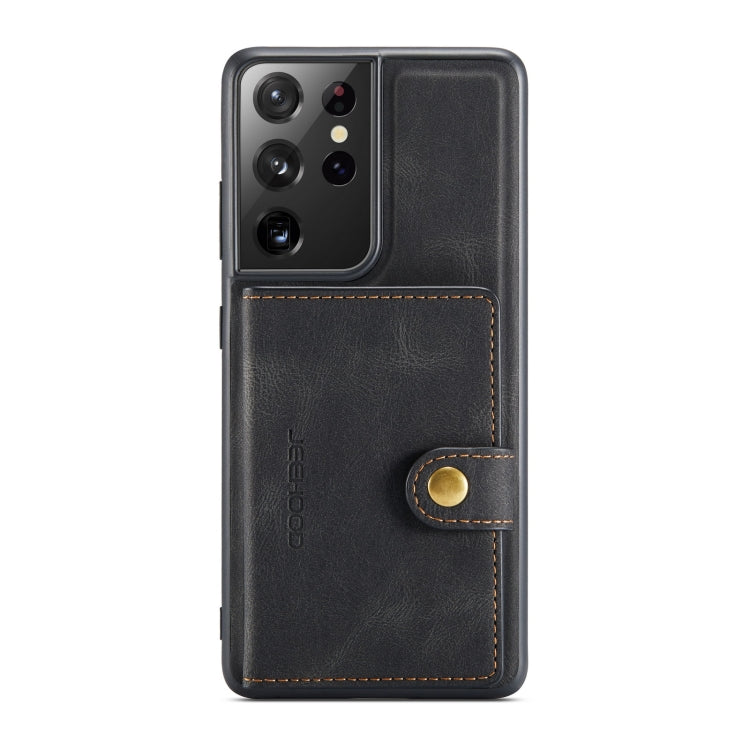 For Samsung Galaxy S21 Ultra 5G JEEHOOD Retro Magnetic Detachable Protective Case with Wallet & Card Slot & Holder