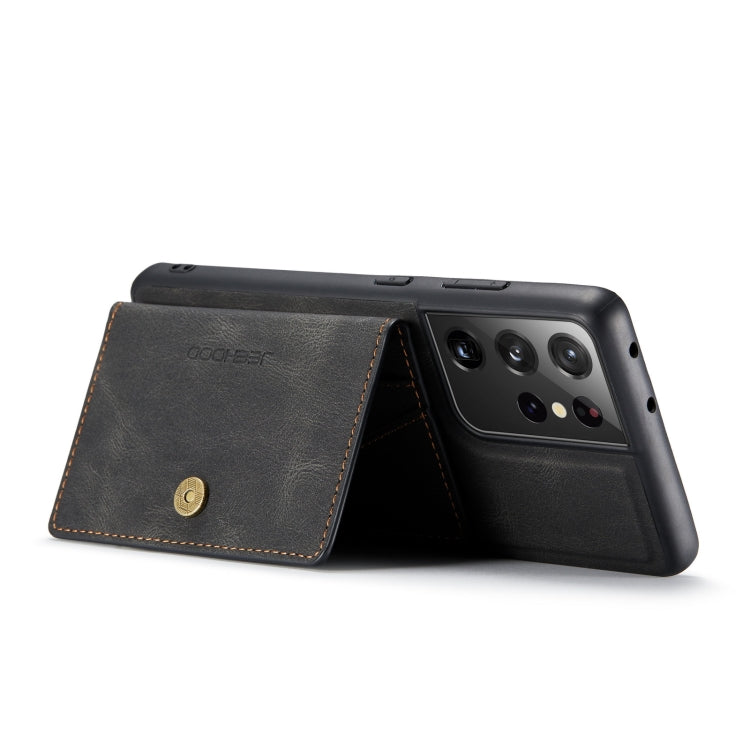 For Samsung Galaxy S21 Ultra 5G JEEHOOD Retro Magnetic Detachable Protective Case with Wallet & Card Slot & Holder