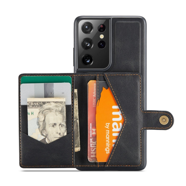 For Samsung Galaxy S21 Ultra 5G JEEHOOD Retro Magnetic Detachable Protective Case with Wallet & Card Slot & Holder
