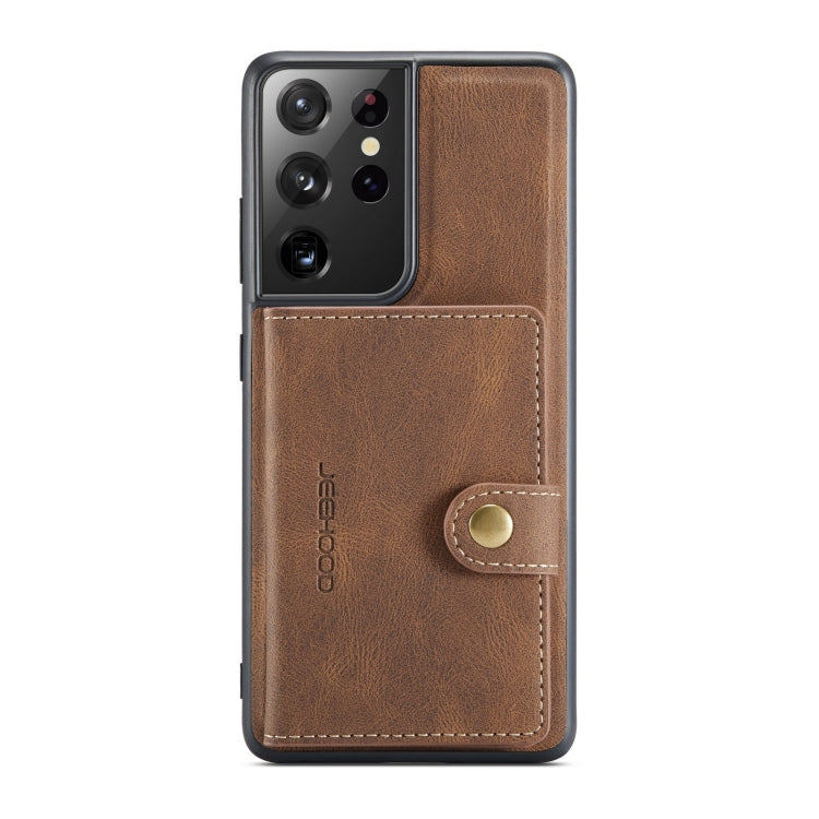 For Samsung Galaxy S21 Ultra 5G JEEHOOD Retro Magnetic Detachable Protective Case with Wallet & Card Slot & Holder