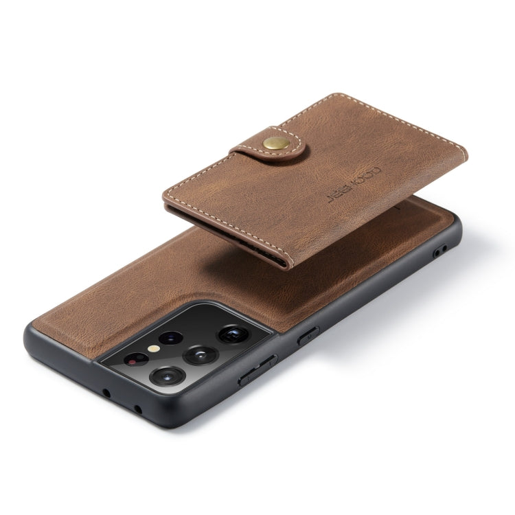 For Samsung Galaxy S21 Ultra 5G JEEHOOD Retro Magnetic Detachable Protective Case with Wallet & Card Slot & Holder