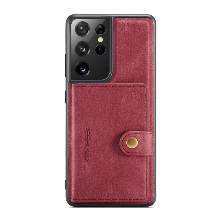 For Samsung Galaxy S21 Ultra 5G JEEHOOD Retro Magnetic Detachable Protective Case with Wallet & Card Slot & Holder