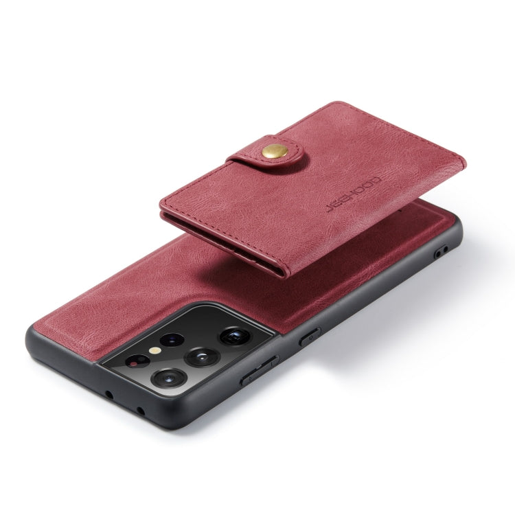 For Samsung Galaxy S21 Ultra 5G JEEHOOD Retro Magnetic Detachable Protective Case with Wallet & Card Slot & Holder