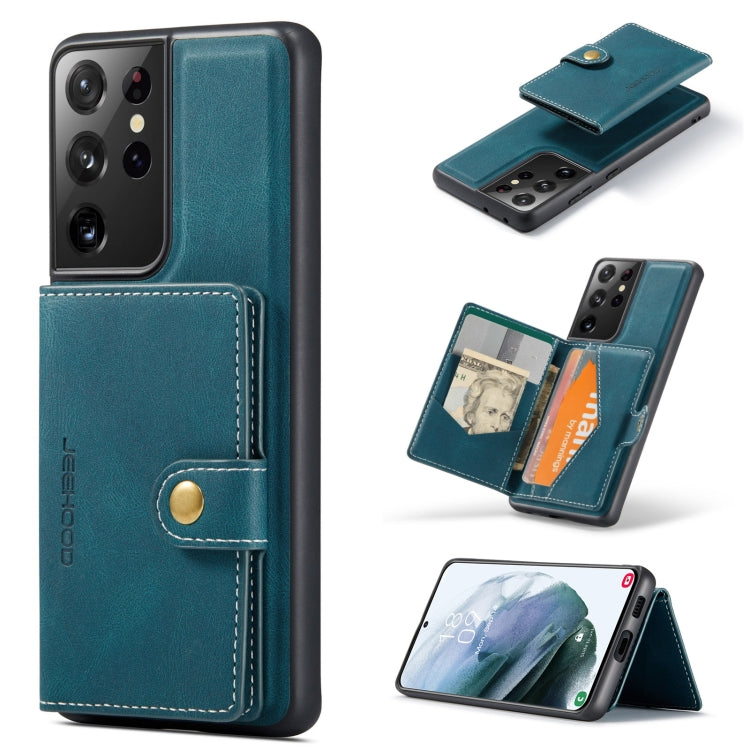 For Samsung Galaxy S21 Ultra 5G JEEHOOD Retro Magnetic Detachable Protective Case with Wallet & Card Slot & Holder