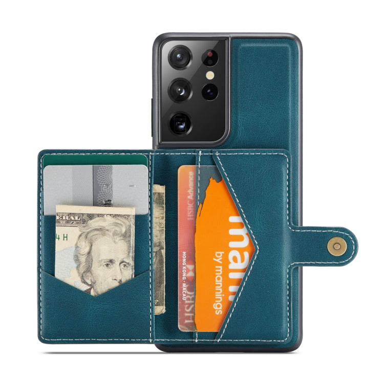 For Samsung Galaxy S21 Ultra 5G JEEHOOD Retro Magnetic Detachable Protective Case with Wallet & Card Slot & Holder