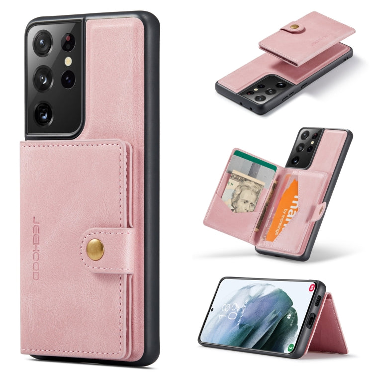 For Samsung Galaxy S21 Ultra 5G JEEHOOD Retro Magnetic Detachable Protective Case with Wallet & Card Slot & Holder