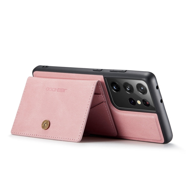 For Samsung Galaxy S21 Ultra 5G JEEHOOD Retro Magnetic Detachable Protective Case with Wallet & Card Slot & Holder
