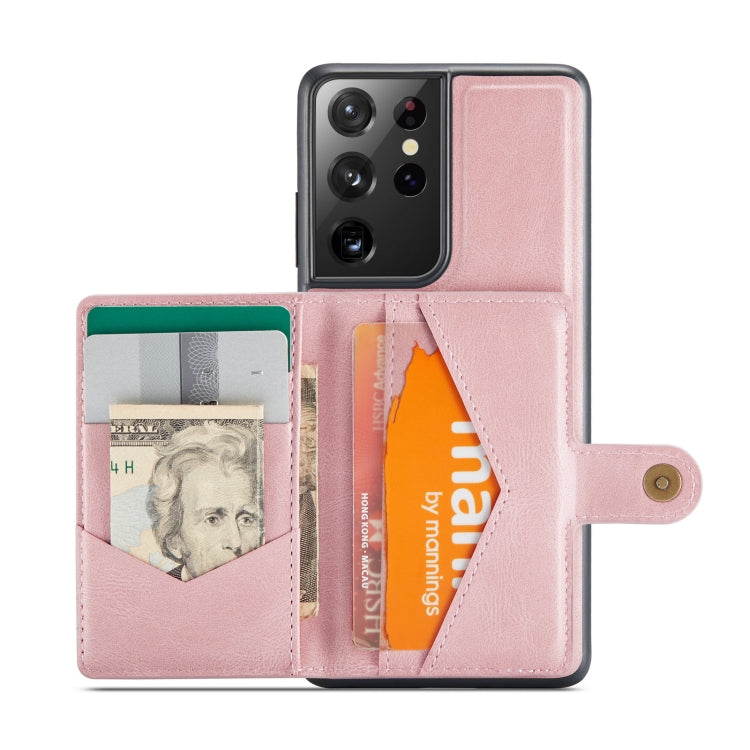 For Samsung Galaxy S21 Ultra 5G JEEHOOD Retro Magnetic Detachable Protective Case with Wallet & Card Slot & Holder
