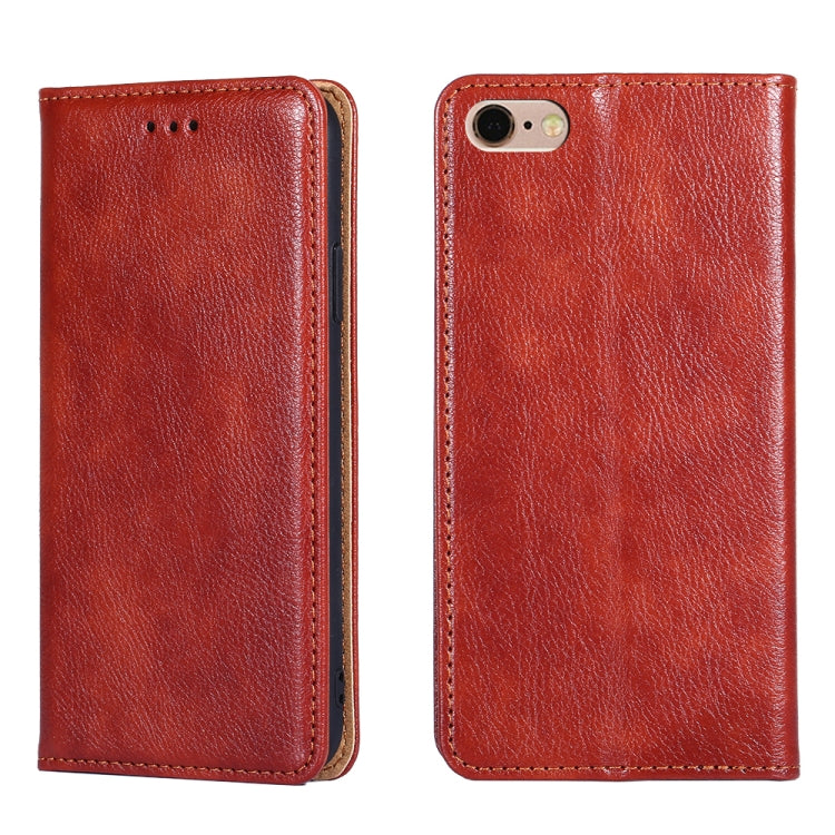 For iPhone 7 / 8 / SE (2020) PU + TPU Gloss Oil Solid Color Magnetic Horizontal Flip Leather Case with Holder & Card Slot & Wallet