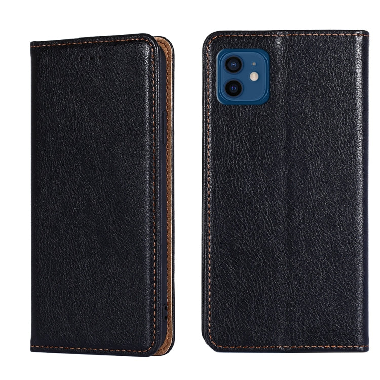 For iPhone 12 / 12 Pro PU + TPU Gloss Oil Solid Color Magnetic Horizontal Flip Leather Case with Holder & Card Slot & Wallet