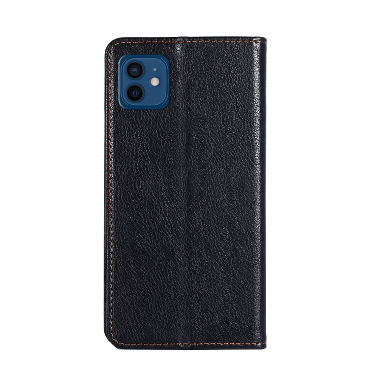 For iPhone 12 / 12 Pro PU + TPU Gloss Oil Solid Color Magnetic Horizontal Flip Leather Case with Holder & Card Slot & Wallet
