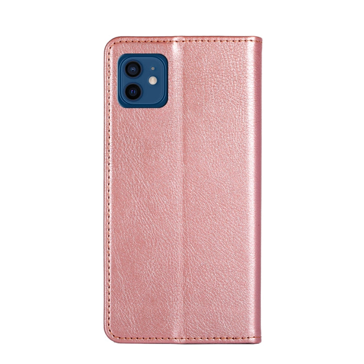 For iPhone 12 / 12 Pro PU + TPU Gloss Oil Solid Color Magnetic Horizontal Flip Leather Case with Holder & Card Slot & Wallet