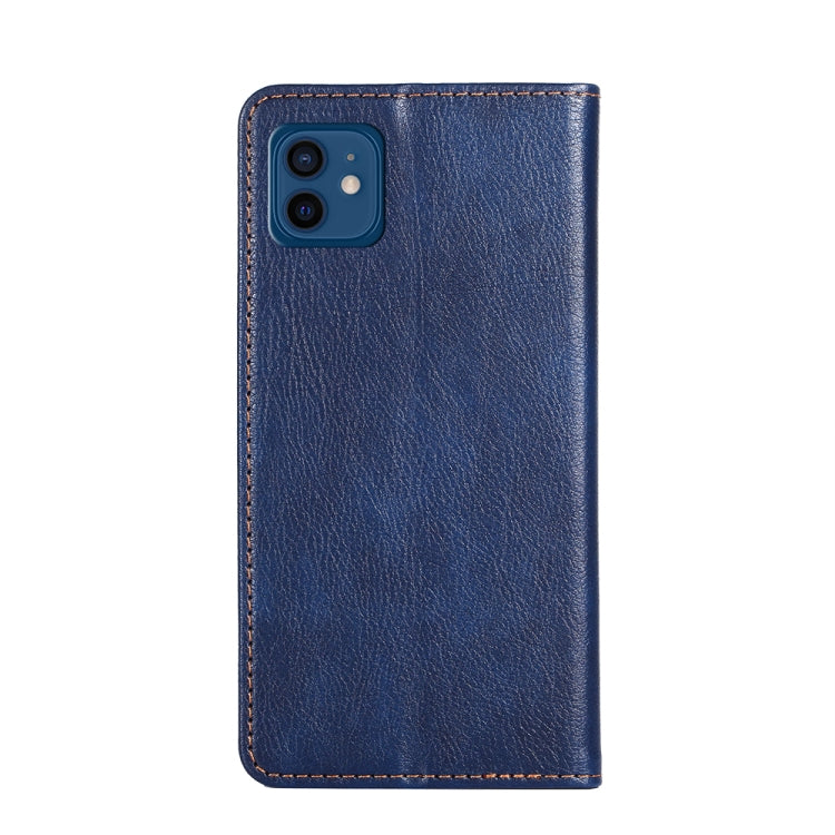 For iPhone 12 / 12 Pro PU + TPU Gloss Oil Solid Color Magnetic Horizontal Flip Leather Case with Holder & Card Slot & Wallet