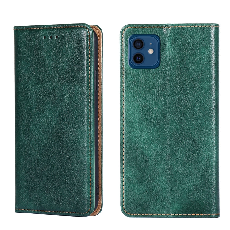 For iPhone 12 / 12 Pro PU + TPU Gloss Oil Solid Color Magnetic Horizontal Flip Leather Case with Holder & Card Slot & Wallet