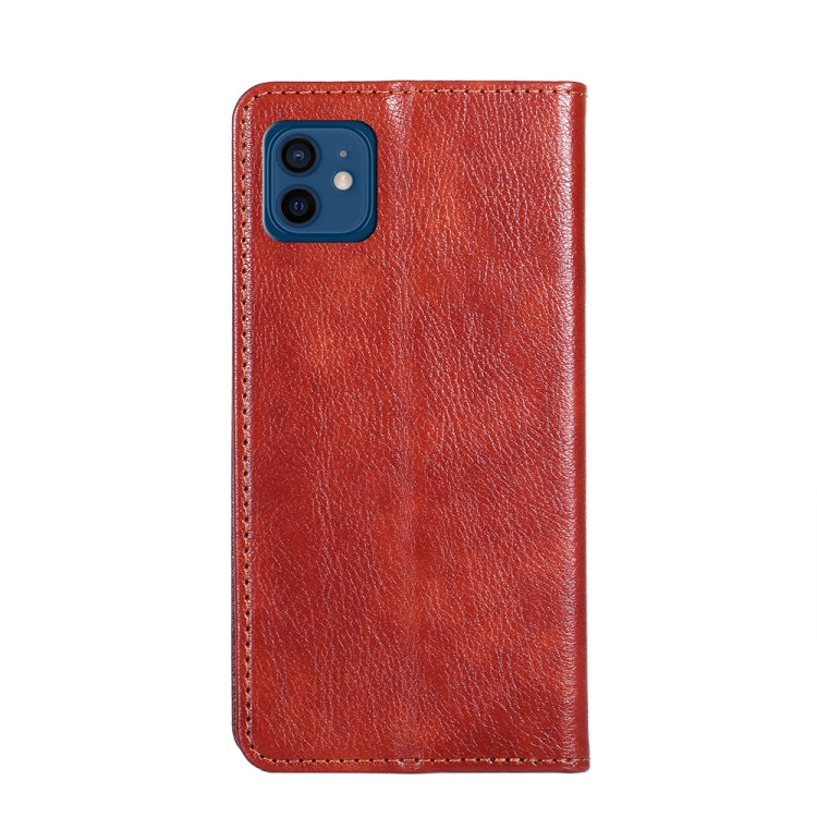 For iPhone 12 / 12 Pro PU + TPU Gloss Oil Solid Color Magnetic Horizontal Flip Leather Case with Holder & Card Slot & Wallet