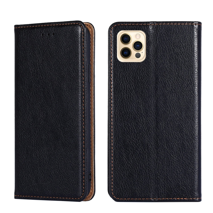 For iPhone 12 Pro Max PU + TPU Gloss Oil Solid Color Magnetic Horizontal Flip Leather Case with Holder & Card Slot & Wallet