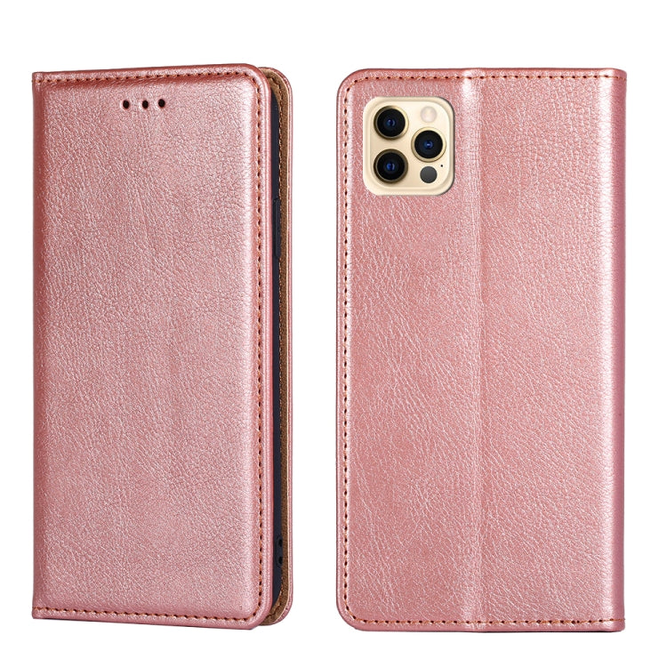 For iPhone 12 Pro Max PU + TPU Gloss Oil Solid Color Magnetic Horizontal Flip Leather Case with Holder & Card Slot & Wallet