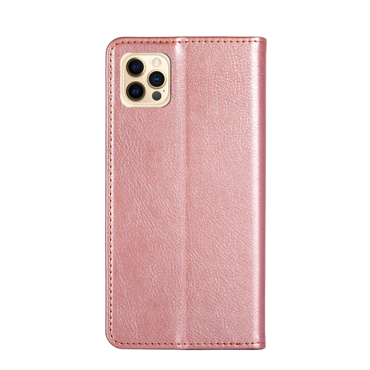 For iPhone 12 Pro Max PU + TPU Gloss Oil Solid Color Magnetic Horizontal Flip Leather Case with Holder & Card Slot & Wallet