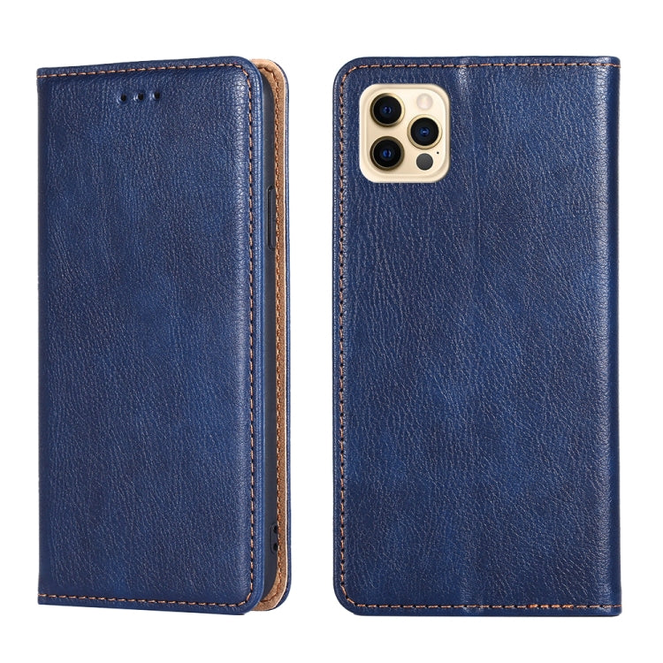 For iPhone 12 Pro Max PU + TPU Gloss Oil Solid Color Magnetic Horizontal Flip Leather Case with Holder & Card Slot & Wallet