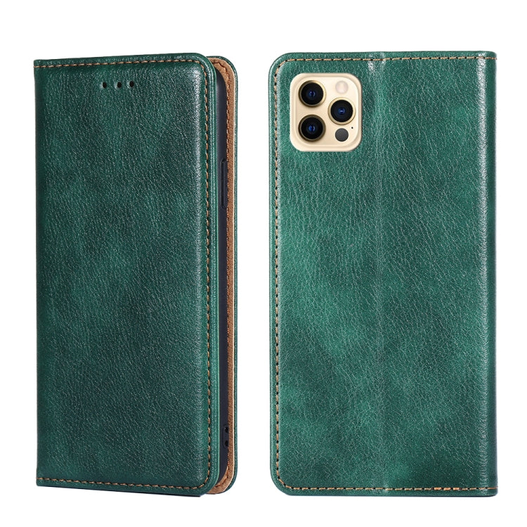 For iPhone 12 Pro Max PU + TPU Gloss Oil Solid Color Magnetic Horizontal Flip Leather Case with Holder & Card Slot & Wallet