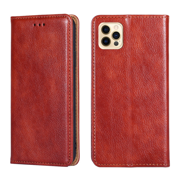 For iPhone 12 Pro Max PU + TPU Gloss Oil Solid Color Magnetic Horizontal Flip Leather Case with Holder & Card Slot & Wallet