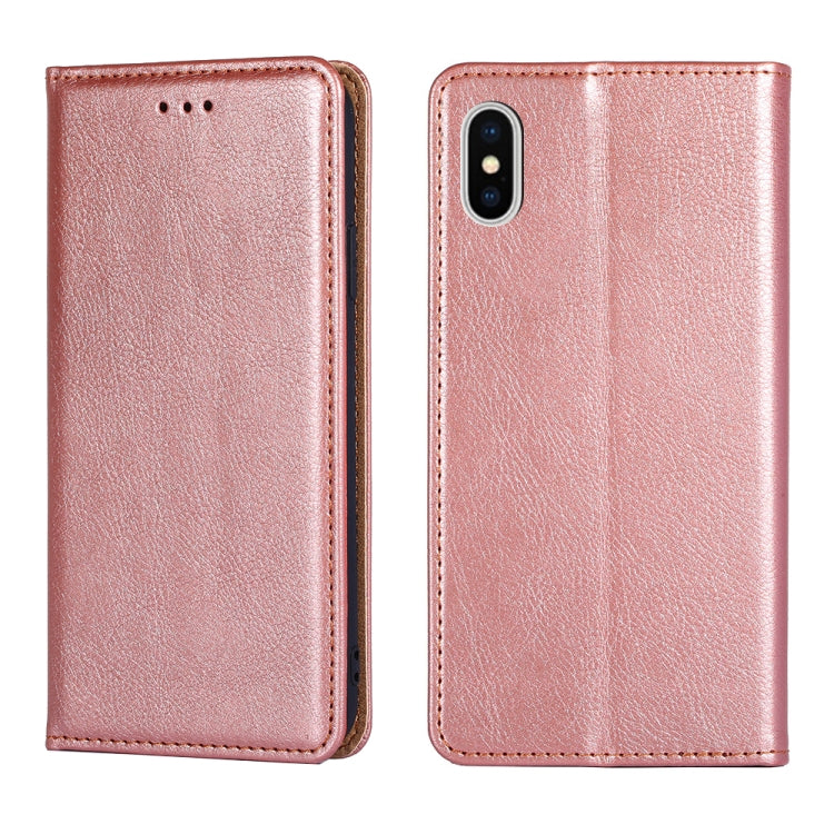 For iPhone X / XS PU + TPU Gloss Oil Solid Color Magnetic Horizontal Flip Leather Case with Holder & Card Slot & Wallet