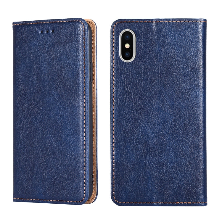 For iPhone X / XS PU + TPU Gloss Oil Solid Color Magnetic Horizontal Flip Leather Case with Holder & Card Slot & Wallet