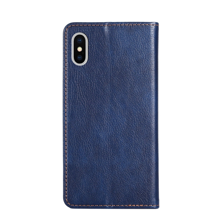 For iPhone X / XS PU + TPU Gloss Oil Solid Color Magnetic Horizontal Flip Leather Case with Holder & Card Slot & Wallet