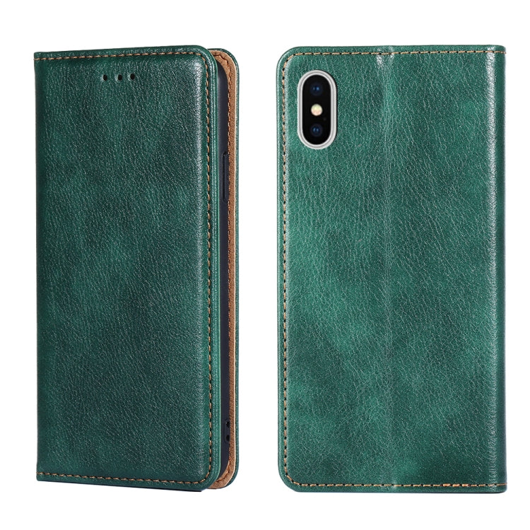 For iPhone X / XS PU + TPU Gloss Oil Solid Color Magnetic Horizontal Flip Leather Case with Holder & Card Slot & Wallet