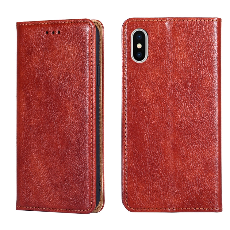 For iPhone X / XS PU + TPU Gloss Oil Solid Color Magnetic Horizontal Flip Leather Case with Holder & Card Slot & Wallet