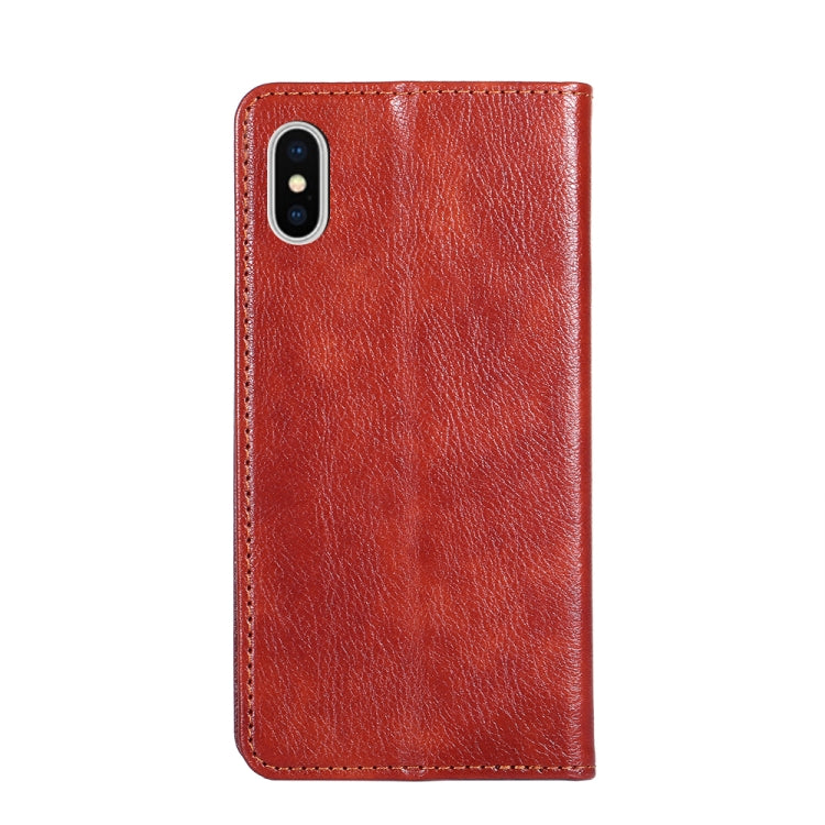 For iPhone X / XS PU + TPU Gloss Oil Solid Color Magnetic Horizontal Flip Leather Case with Holder & Card Slot & Wallet