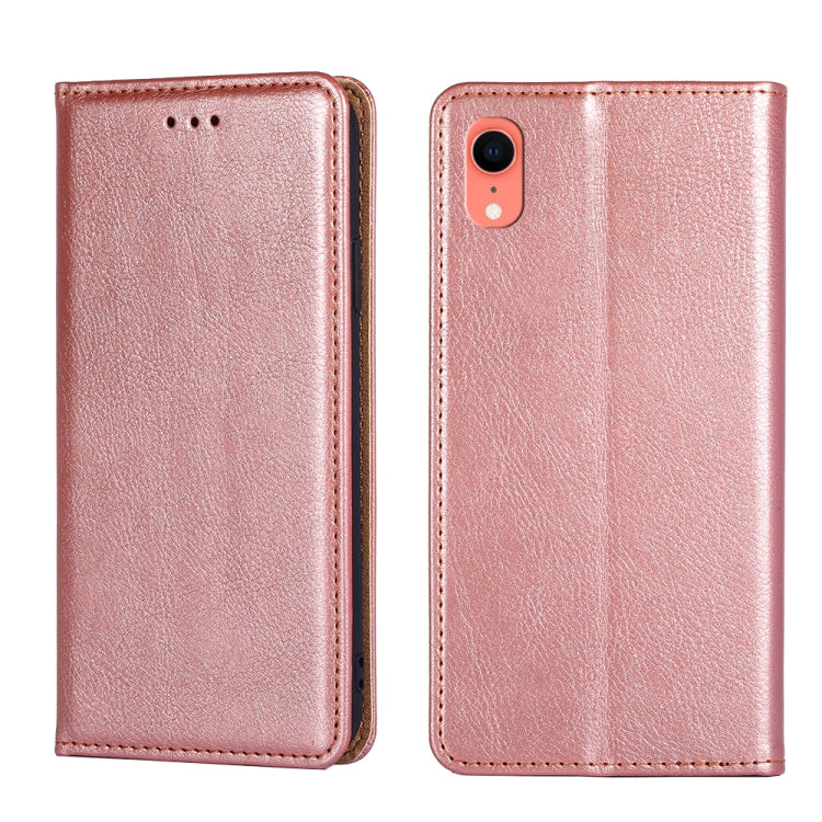 For iPhone XR PU + TPU Gloss Oil Solid Color Magnetic Horizontal Flip Leather Case with Holder & Card Slot & Wallet