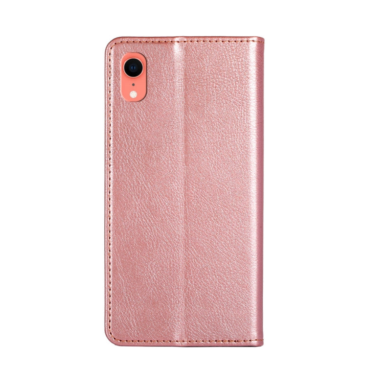 For iPhone XR PU + TPU Gloss Oil Solid Color Magnetic Horizontal Flip Leather Case with Holder & Card Slot & Wallet