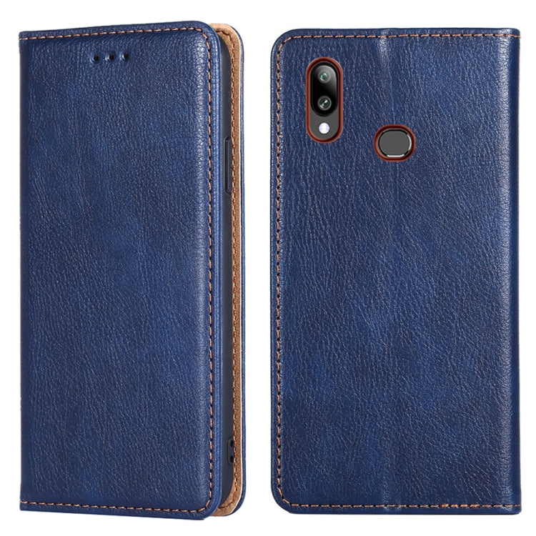 For Samsung Galaxy A10s PU + TPU Gloss Oil Solid Color Magnetic Horizontal Flip Leather Case with Holder & Card Slot & Wallet