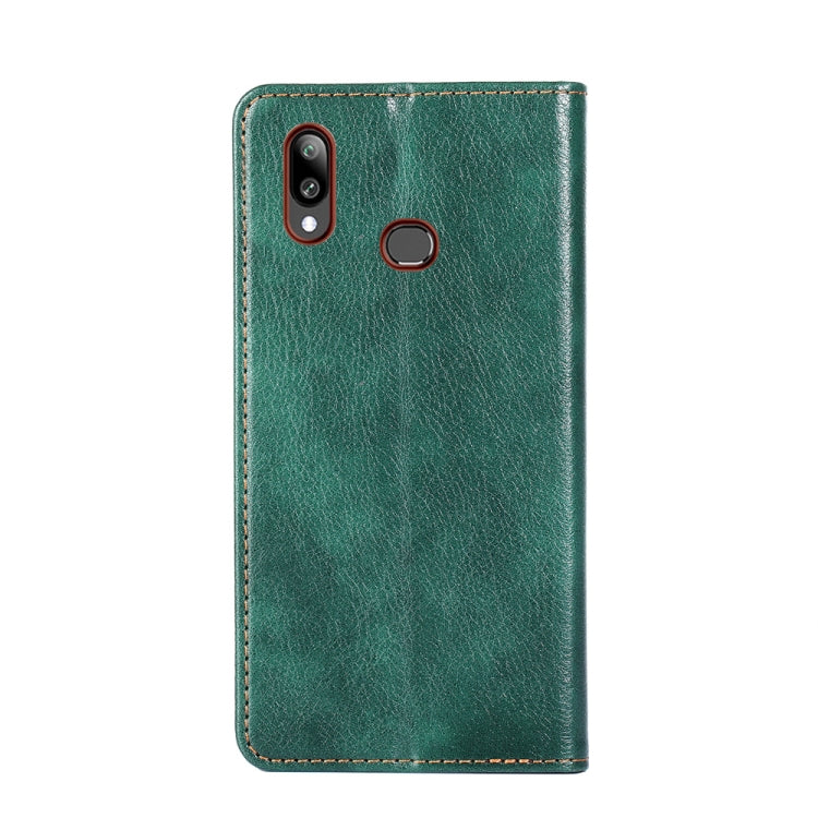 For Samsung Galaxy A10s PU + TPU Gloss Oil Solid Color Magnetic Horizontal Flip Leather Case with Holder & Card Slot & Wallet
