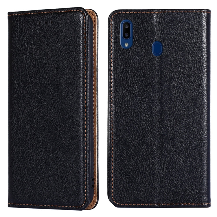 For Samsung Galaxy A20e PU + TPU Gloss Oil Solid Color Magnetic Horizontal Flip Leather Case with Holder & Card Slot & Wallet