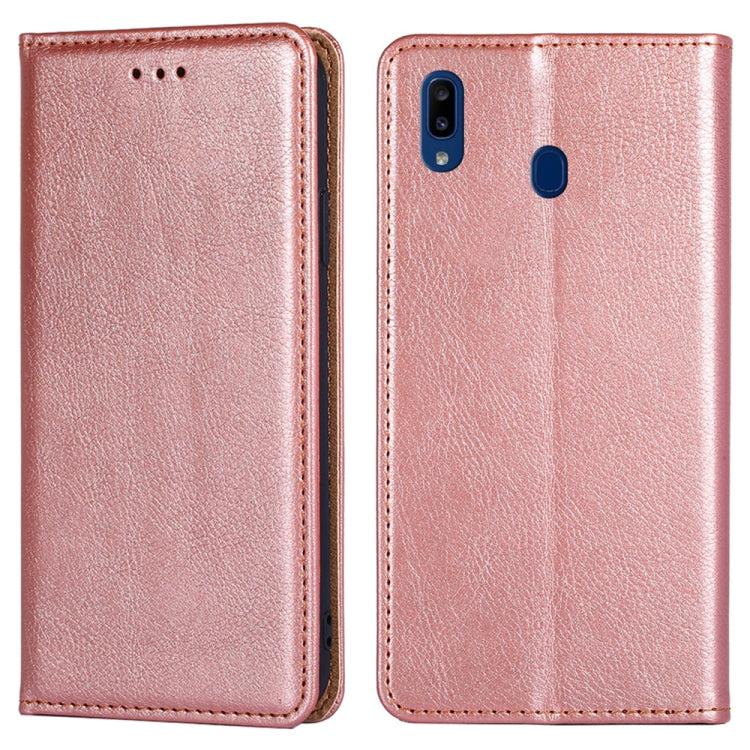 For Samsung Galaxy A20e PU + TPU Gloss Oil Solid Color Magnetic Horizontal Flip Leather Case with Holder & Card Slot & Wallet