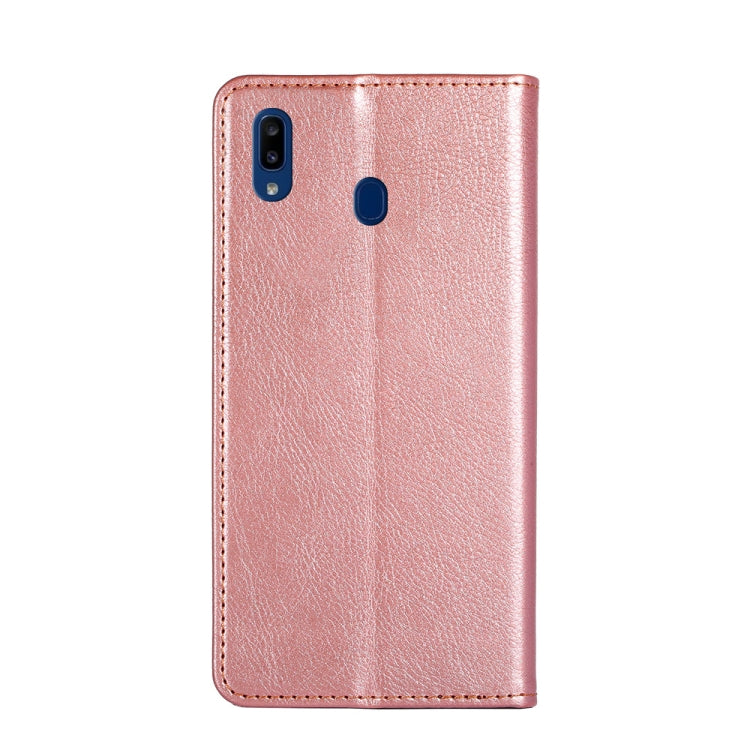 For Samsung Galaxy A20e PU + TPU Gloss Oil Solid Color Magnetic Horizontal Flip Leather Case with Holder & Card Slot & Wallet