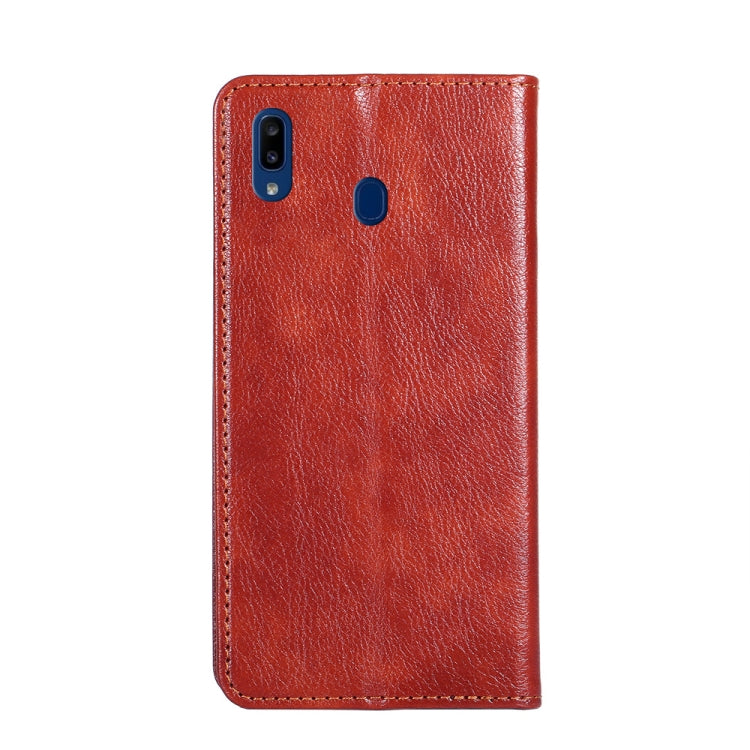 For Samsung Galaxy A20e PU + TPU Gloss Oil Solid Color Magnetic Horizontal Flip Leather Case with Holder & Card Slot & Wallet