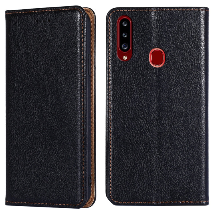 For Samsung Galaxy A20s PU + TPU Gloss Oil Solid Color Magnetic Horizontal Flip Leather Case with Holder & Card Slot & Wallet