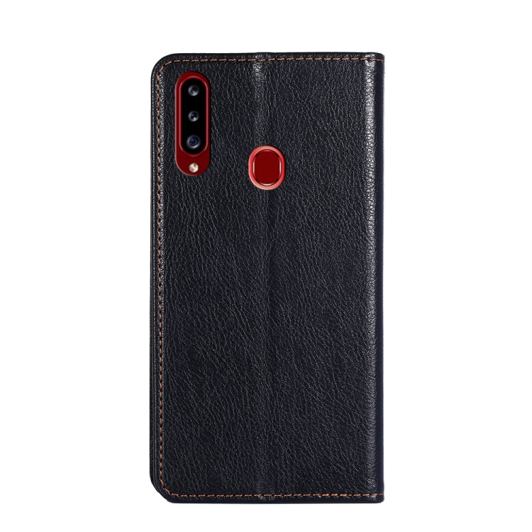 For Samsung Galaxy A20s PU + TPU Gloss Oil Solid Color Magnetic Horizontal Flip Leather Case with Holder & Card Slot & Wallet