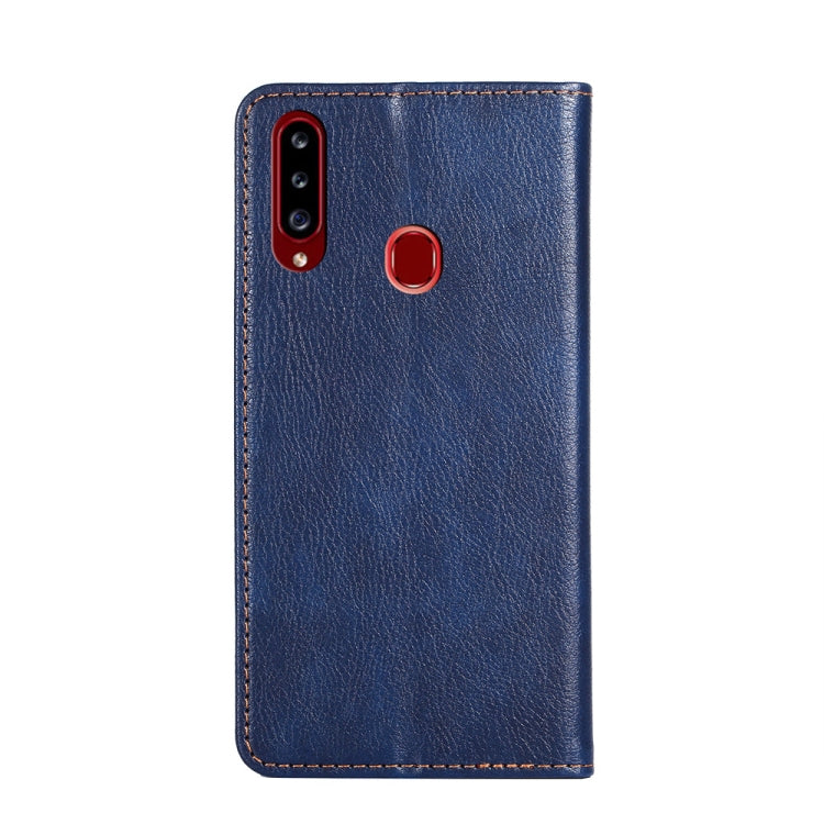 For Samsung Galaxy A20s PU + TPU Gloss Oil Solid Color Magnetic Horizontal Flip Leather Case with Holder & Card Slot & Wallet